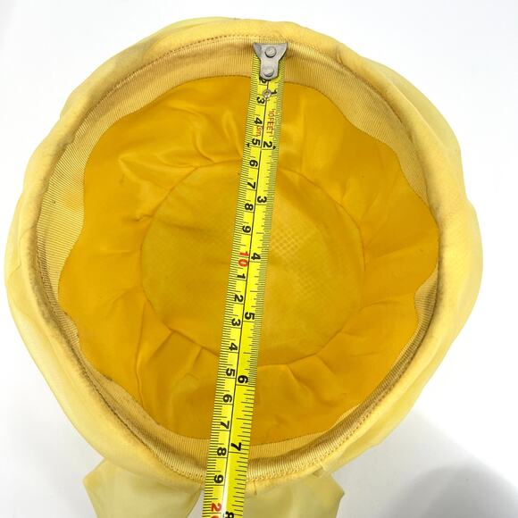 Vintage Yellow Pillbox Chiffon Rosette Hat with Bow - Picture 5 of 7